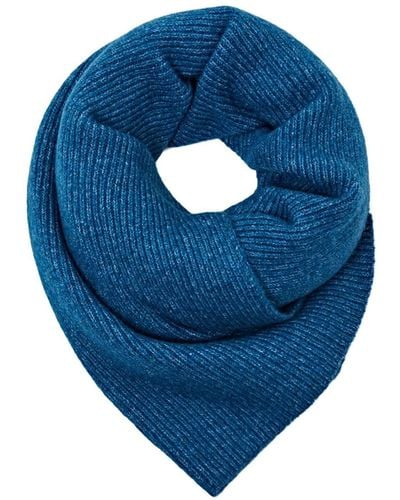 Esprit Ribgebreide Sjaal Met Gekleurde Vlekken - Blauw