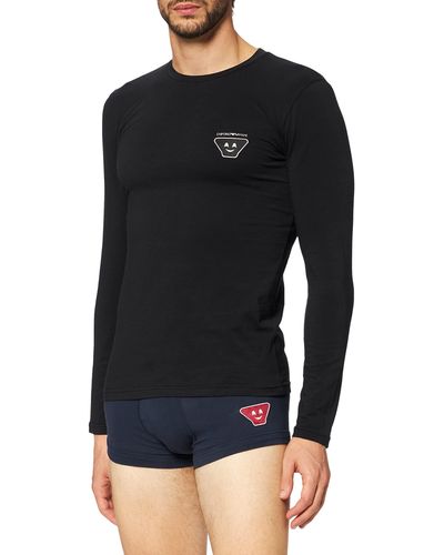 Emporio Armani Underwear s Emoji X-Mas Cotton T-Shirt - Schwarz