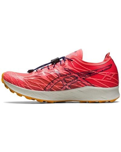 Asics Fuji Speed S Trail Running Shoes Road Shoes Papaya/indigo Blue 5 - Red