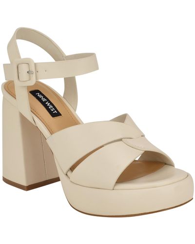NINE WEST Women's MYDEBUT High Heel Sandals - Gray Multi Snakeskin Dress Sandals - View #8