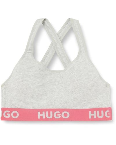 HUGO - Stretch-cotton bralette with logo label