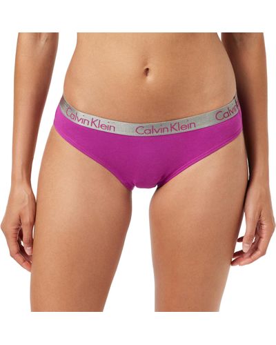 Calvin Klein Ondergoed - Zwart - Medium Rise - 95% - Paars