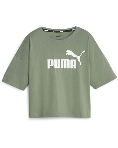 PUMA Essentials Cropped Logo Tee - Verde