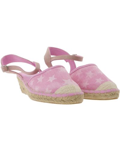 S.oliver Sandalette modische Keilabsatz-Espadrilles mit Sternmuster Trend-Sandale Freizeit-Sandale Rosa - Pink