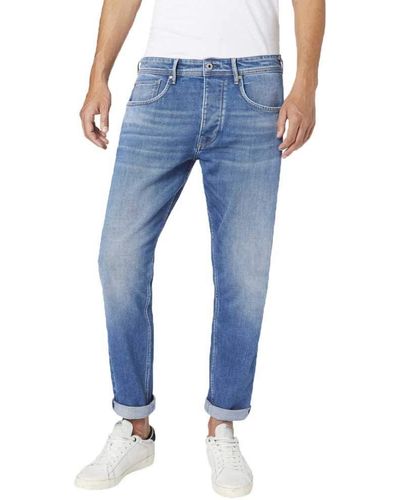 Pepe Jeans Tapered Fit Jeans Callen Crop - Blau