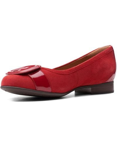 Clarks S Un Blush Cove Shoes - Red