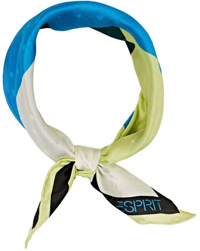 Esprit Quadratisches Bandana aus Seidenmix mit Print - Blau