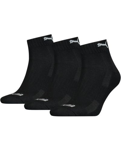 PUMA Unisex Cushioned Quarter Socks 3 pack - Nero