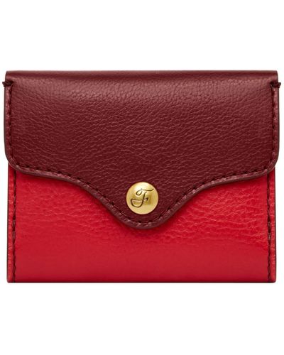 Fossil Heritage Trifold Wallet Red Velvet - Rosso