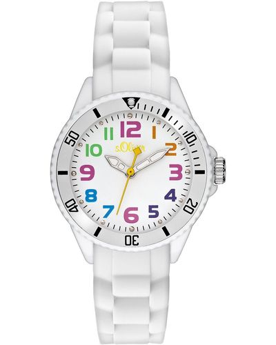 S.oliver Armbanduhr Analog Quarz Silikon SO-2430-PQ - Weiß