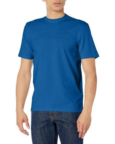 Guess Short Sleeve Alphy T-shirt - Blue
