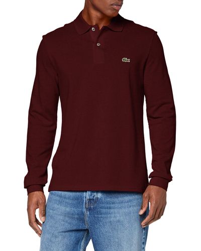 Lacoste Polo ches Longues classic Fit Vigne Chine S - Rouge