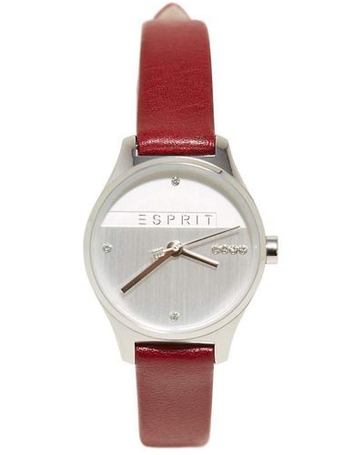 Esprit Reloj TIME Orologio Analogico al Quarzo Adulto con Cinturino in Pelle 4894626027963 - Rosso