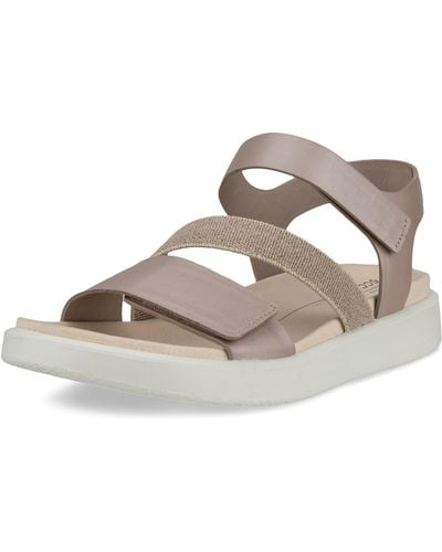 Ecco Gruuv M Taupe Teardrop Sandal - Mettallic