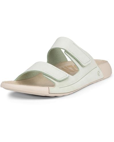 Ecco Cozmo S Velcro Mint Green S Slide Sandals 206823-02579 - White