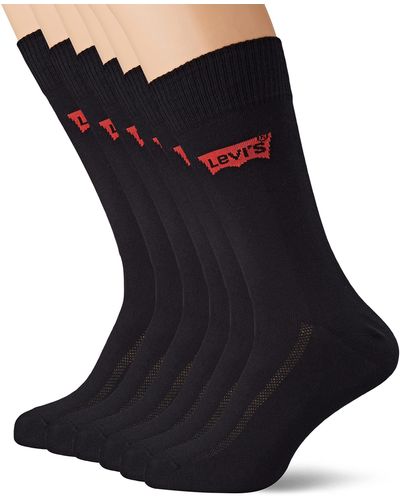 Levi's Batwing Logo 6 Pack Ecom Classic Sock - Black