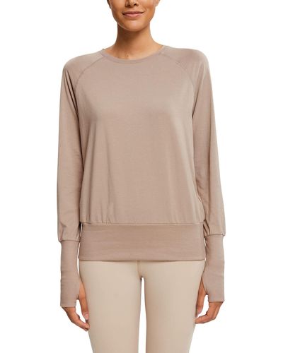 Esprit Sus Ls Bk Open Sweatshirt - Natural