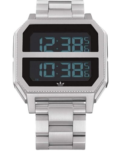 adidas Digitaal Speciaal Module Horloge Met Roestvrij Stalen Armband Z21-632-00 - Grijs