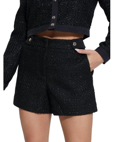 Guess Clarissa Metallic Tweed Shorts - Schwarz