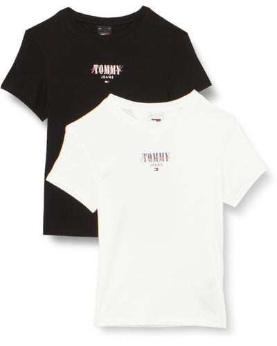 Tommy Hilfiger Tjw 2 Pack Slim Essential Logo 1 S/s T-shirts - Black