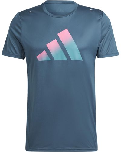 adidas Run Icons 3Bar T-Shirt default - Blau