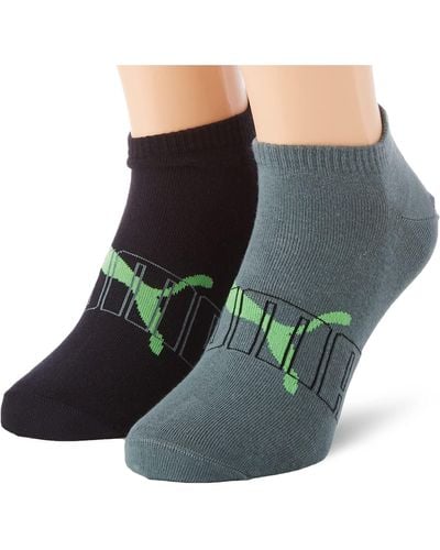 PUMA Outline Logo Trainer Socks 2 Pack - Green