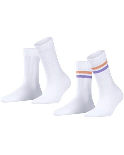 Esprit Tennis Stripe 2-Pack Nachhaltige biologische Baumwolle einfarbig 2 Paar Socken - Weiß