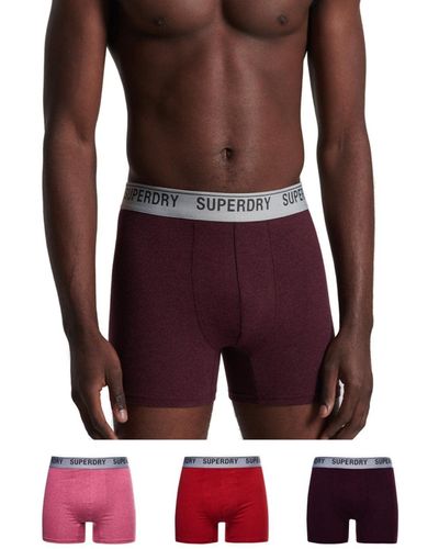 Superdry S Multi Triple Pack Boxer Shorts - Rot
