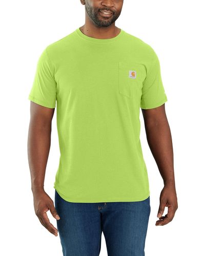 Carhartt Force Relaxed Fit Midweight Short Sleeve Pocket Tee Bamboo Sm - Green