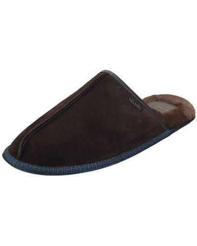 Ted Baker Mfp Parick Mens Slippers Shoes In Brown - 11 Uk - Black