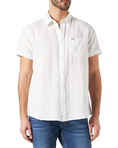 Wrangler 1 Pkt Shirt Camicia - Bianco