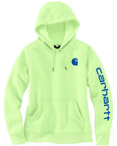 Carhartt Plus Size Clarksburg Sleeve Logo Hooded Sweatshirt - Green