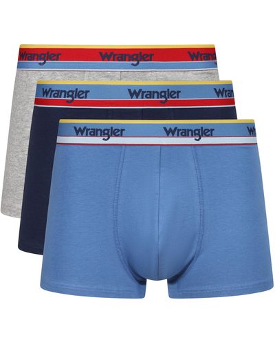 Wrangler Boxer Shorts in Grey/Navy/Blue Boxershorts - Blau