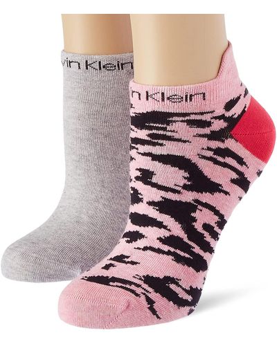 Calvin Klein Leopard Liner Socks Pack Of 2 Trainers - Multicolour