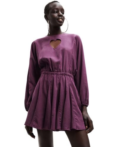 Desigual Dress 3/4 Sleeve - Purple