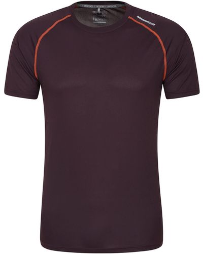 Mountain Warehouse Aero Ii Mens Short Sleeve Top - T-shirt, Lightweight Tee Shirt, Breathable Top - For Gym, Sports, Outdoor - Purple