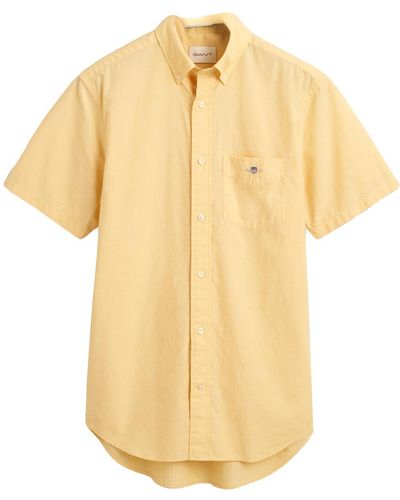 GANT Reg Poplin Ss Shirt Reg Poplin Ss Shirt - Yellow