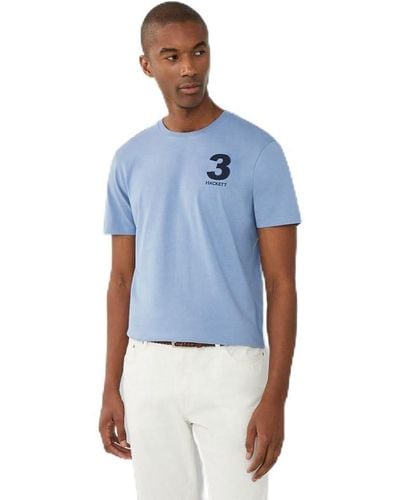 Hackett Hackett Heritage Number Short Sleeve T-shirt Xl - Blue