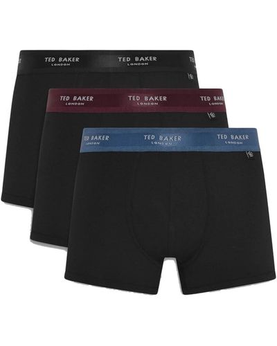 Ted Baker Pack Boxer Briefs - Black/black Radicchio/black Real Teal