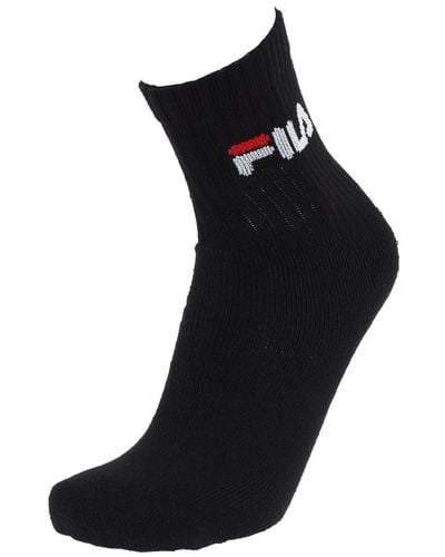 Fila Logo noir socks par3 hommes Chaussettes en Noir