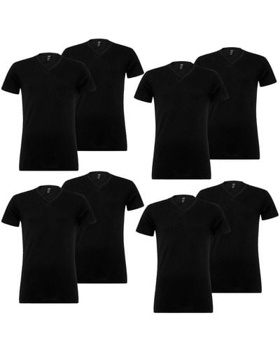 Levi's 4 er Pack Levis V-Neck T-Shirt Unterhemd V-Ausschnitt - Schwarz
