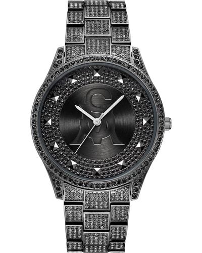 Steve Madden Genuine Crystal Accented Bracelet Watch - Gray