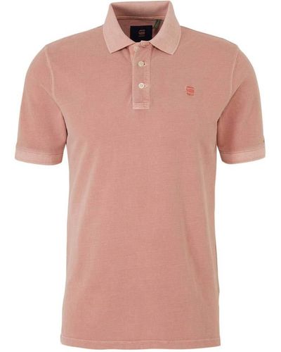 G-Star RAW Halite Poloshirt Voor - Roze