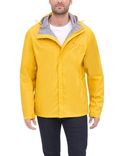 Tommy Hilfiger Waterproof Breathable Hooded Jacket Raincoat - Yellow