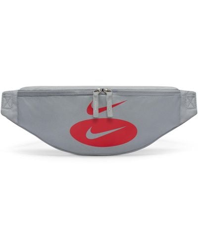Nike Heritage 3l Hip Pack Waist Pouch Money Bag Particle Grey/university Red
