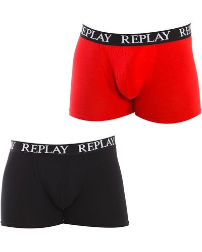Replay Boxer Shorts With Logo - Red