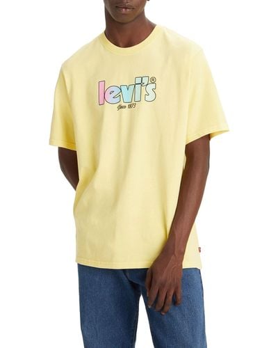 Levi's Ss Relaxed Fit Tee T-Shirt,Poster Logo Gradient Lemon,M - Gelb