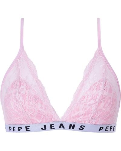 Pepe Jeans Allover C Lace Bra A Soutien-Gorge - Rose