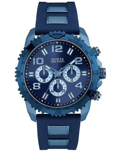 Guess Blue Oversized Chronograph Watch