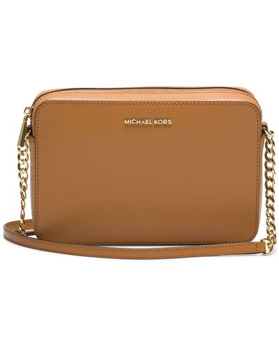 Michael Kors Jet Set Große Ost-West-Crossbody-Tasche - Braun